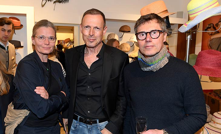 Christine Spiess, Michael Zechbauer, Oliver Spiess beim "Gut braucht Hut" - Get-together mit Michael Zechbauer im MAYSER-Zechbauer Store in München / 15. Mai 2023 ©Foto:: Schneider-Press/Wolfgang Breiteneicher 